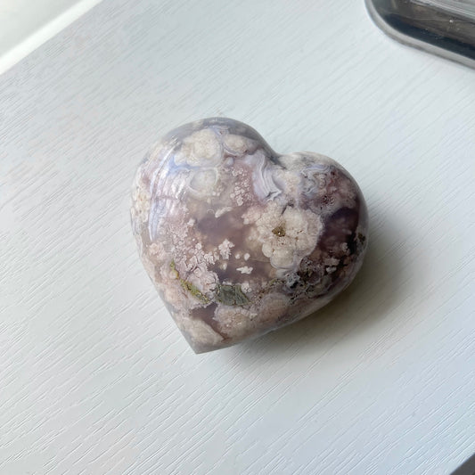 FLOWER AGATE HEART