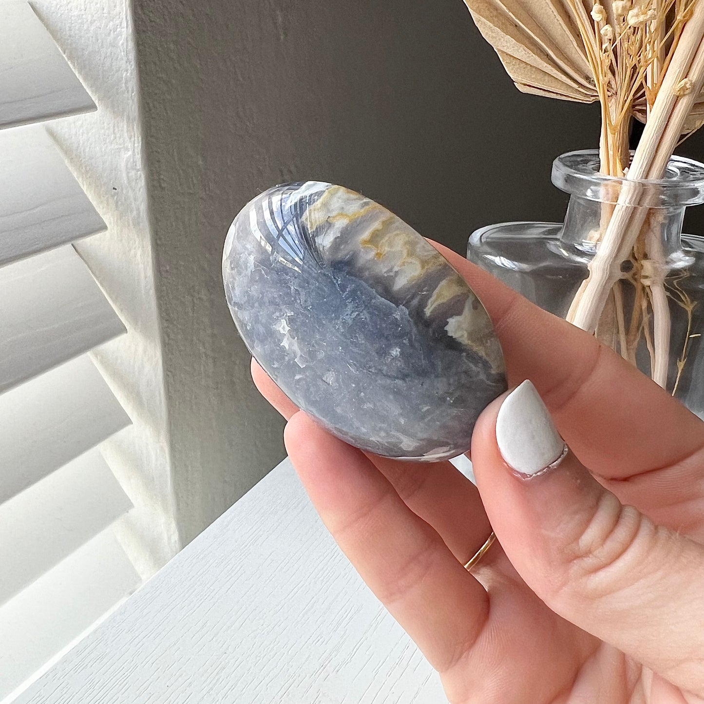 BLUE MOSS AGATE PALM