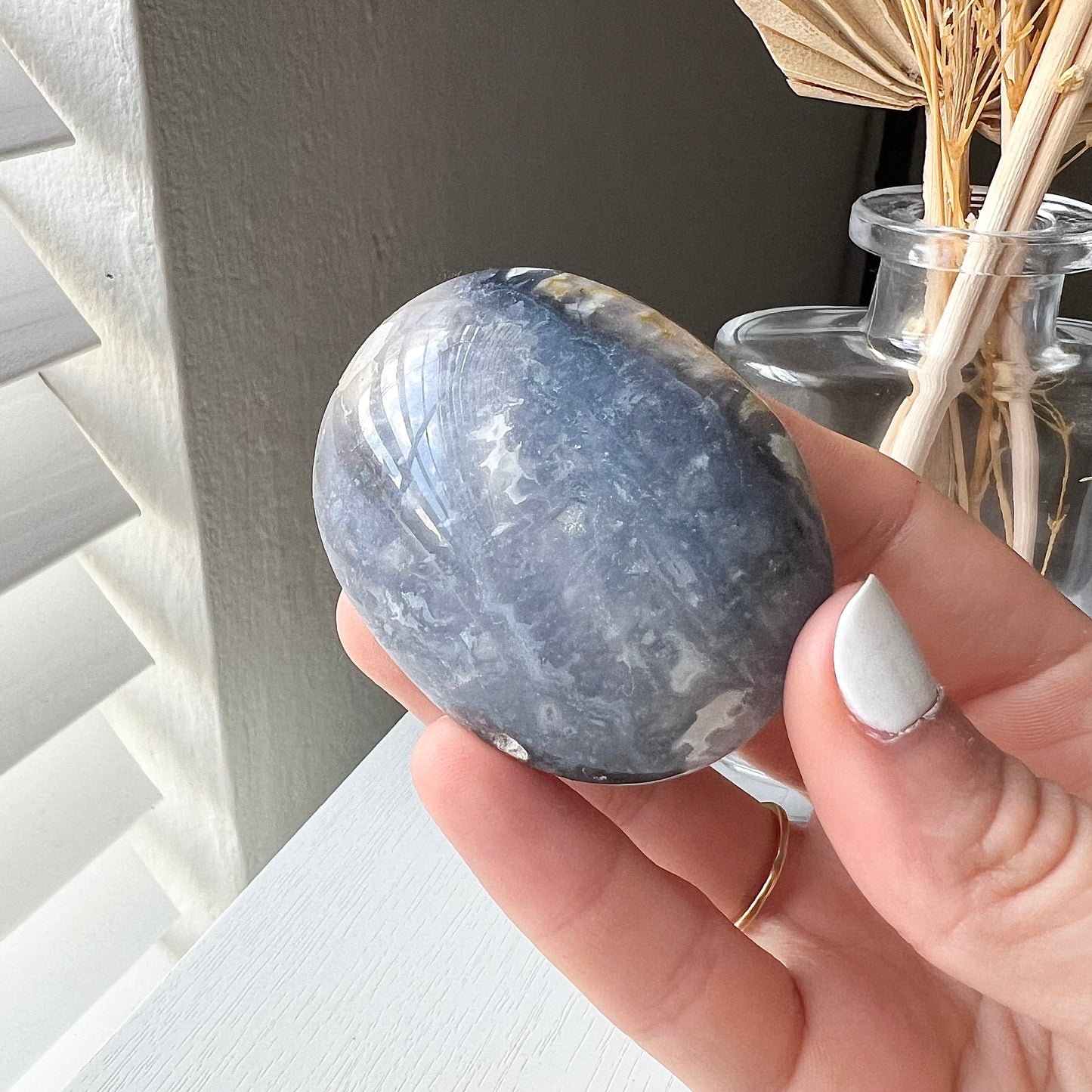 BLUE MOSS AGATE PALM